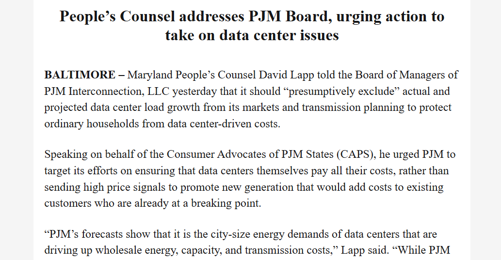 Maryland Office of People's Counsel tweet media