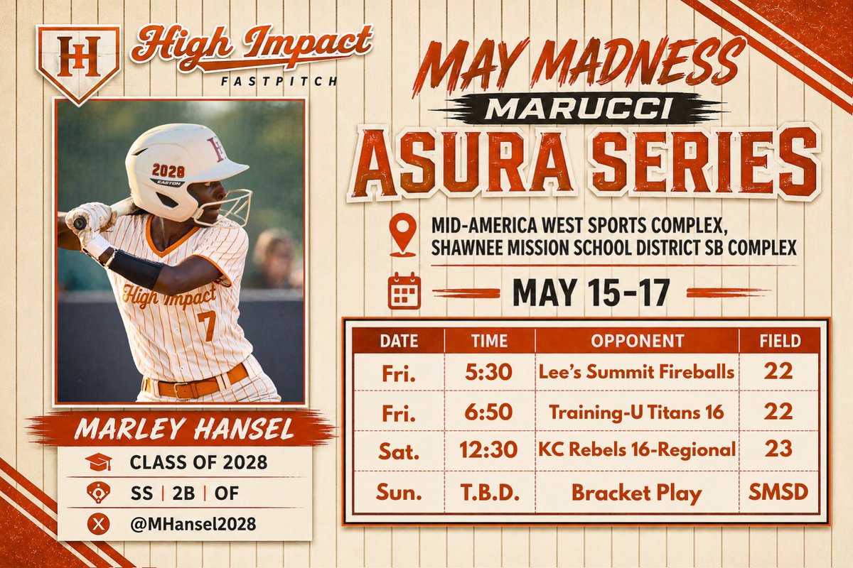 MHansel2028's tweet photo. ⚠️SCHEDULE DROP⚠️
Excited to hit the field this weekend @HI_Fastpitch 
#ChasingBetter #2028Grad #SoftballRecruit #Uncommitted2028 https://t.co/1N0i8AOhoH