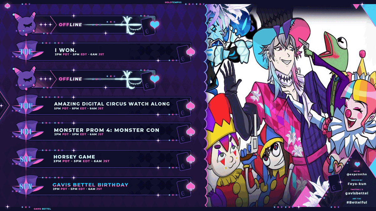 gavisbettel's tweet photo. 🎂SCHEDULE 5-11 / 5-17 🪿

gavis bettel birthday !111!1 🫢

🔴Live: #BettelBeThere 
🎨Art: #Bettelful 
📢Meme: #BettelCallLol 
👔Assets: #BettelGear 
🤡Fans: #Bettelion 
🎞️Clip: #ABettelProduction https://t.co/t8AD2cjMdz