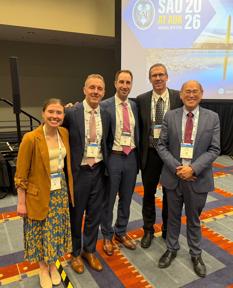 UIowa_urology's tweet photo. The @UIowa_urology wrap-up from today's @UroAcademic meeting at #AUA26: One resident award winner, a meeting co-chair, three great presentations, and one very proud department chair.

@JOrzel_MD @ChadTracyMD @ryansteinbergmd #KenNepple @HenryLaiUro https://t.co/g7YrMueMph