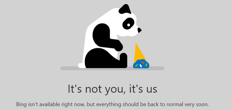 Biapong69's tweet photo. Bing is down, what happen? https://t.co/j9GLaiWxqE
