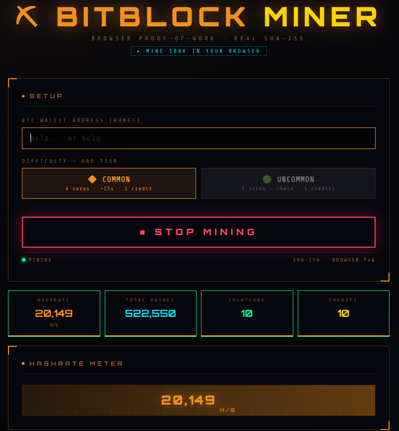 BitBlock ⛏ | Rewarding Bitcoin Miners tweet media