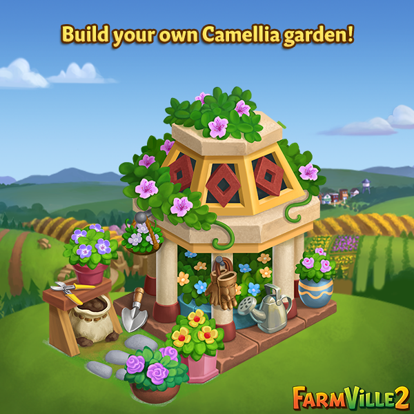 farmville2's tweet photo. Build a Camellia garden on your Farm now! 🌼 Keep growing Camellias and curate an amazing collection on #FarmVille2OnWeb!✨

ZyngaGames ▶ https://t.co/atbifrh3Ys
Facebook ▶️ https://t.co/VjtcmROvUh https://t.co/1QodXB5M6W