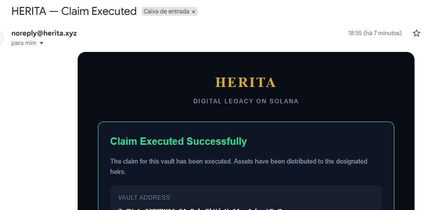 heritadapp's tweet photo. 🔔 Notifications

You and your heirs receive notifications for deposits, heartbeat activity, and claim execution.

This keeps everyone informed about the vault status and inheritance process. https://t.co/VlnH8Ovy43