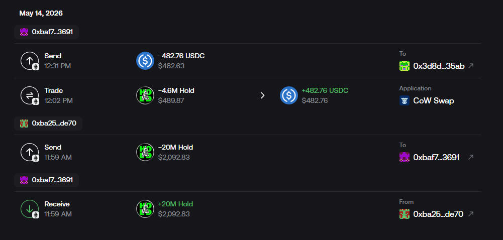 AntInfluence's tweet photo. Update - @Paddy_Stash 

It looks like Paddy restocked his dump wallet.

He's selling his $HOLD like it's going out of style.

Drip Drip Drip. https://t.co/PC82K1bzOR