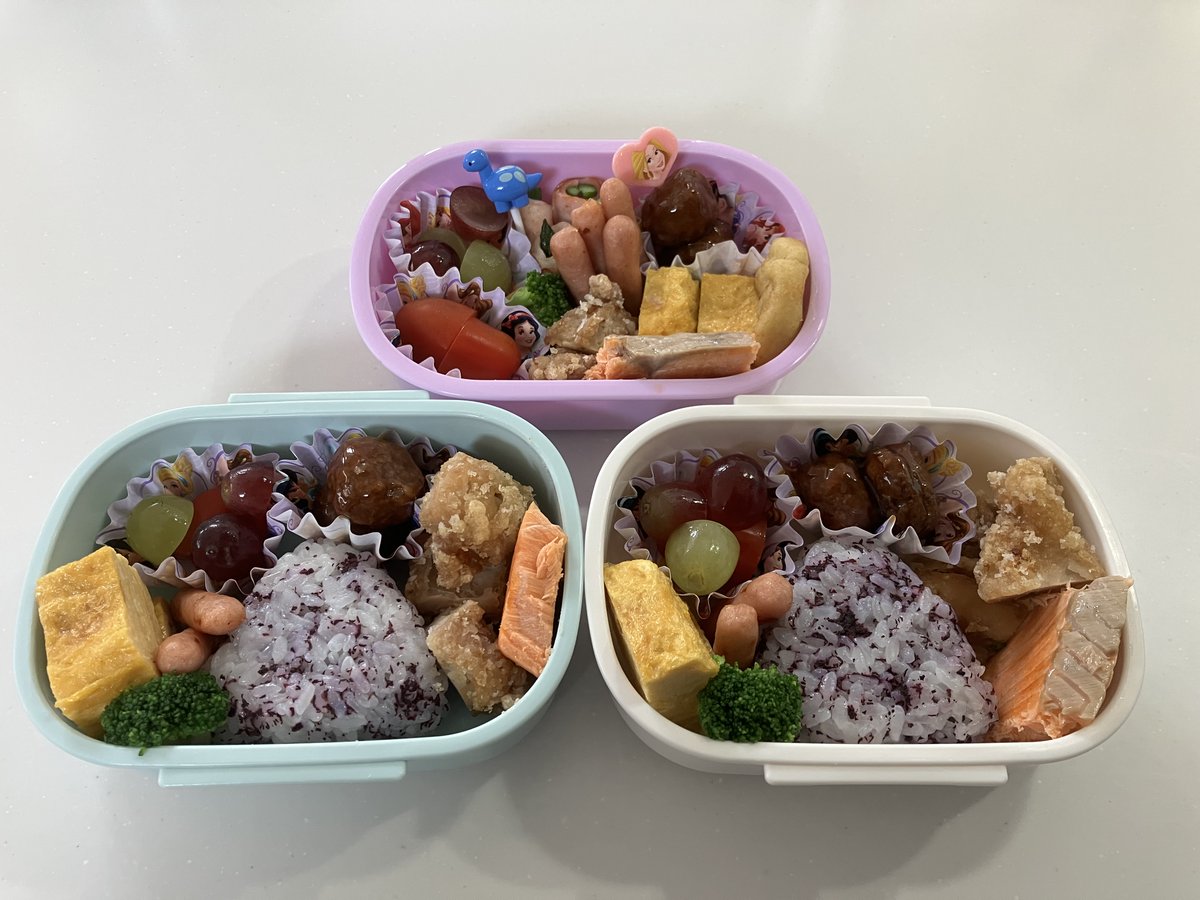 yt2025_engineer's tweet photo. 今日は保育園の遠足ということでお弁当3人分🍱
見た目はイマイチだけど味は問題なし！

これが僕の精一杯！
みんな完食してくれ🙏 https://t.co/AVzVXbMdju