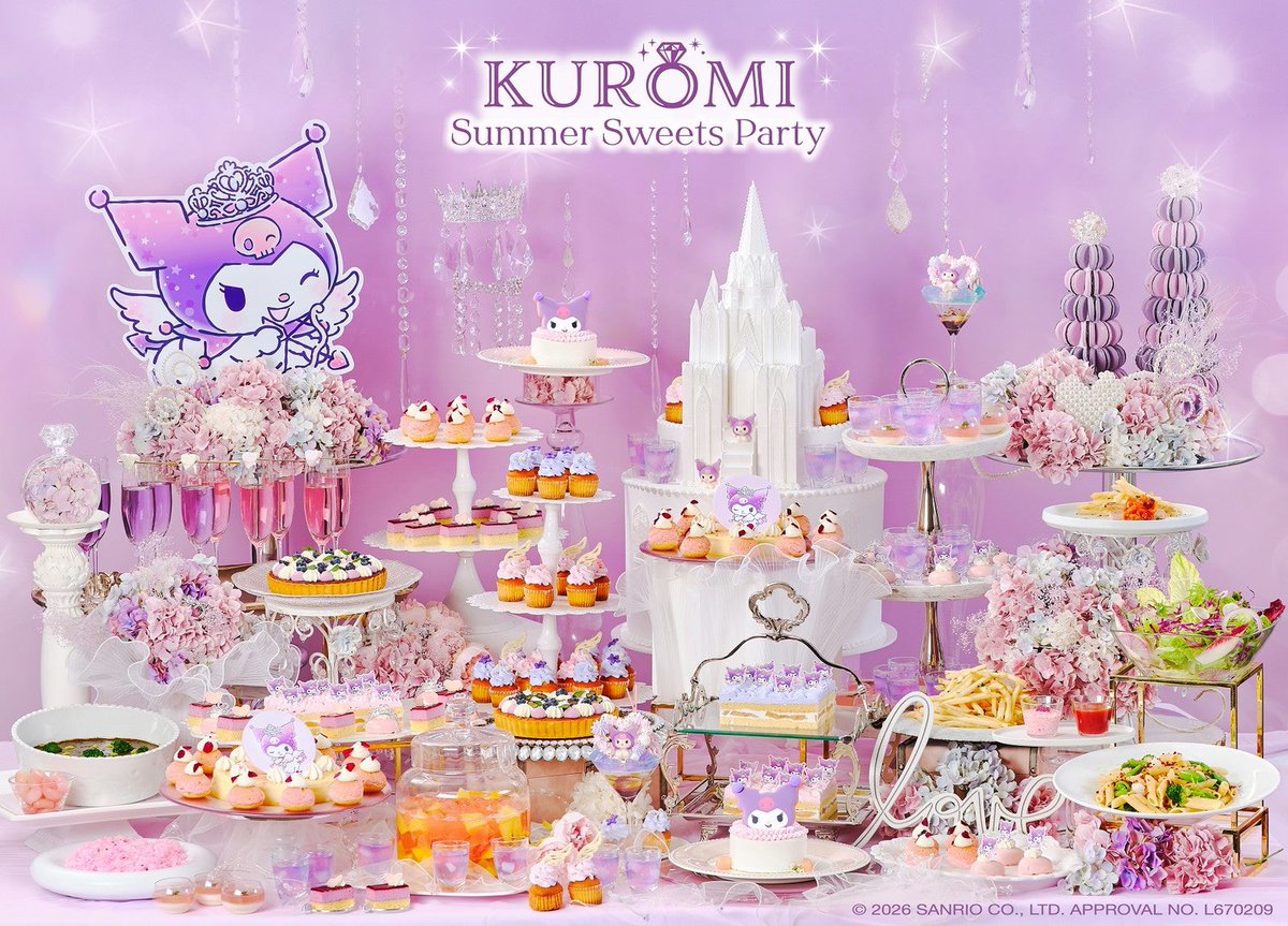 modelpress's tweet photo. サンリオ「クロミ」デザートビュッフェ
全国5都市で開催🍰💜
https://t.co/a8n6rfxFnL

🤍“恋の魔法”にかかった宝石スイーツ10種
🤍好物のらっきょう添えた漆黒カレーも

開催地：横浜／大宮／千葉／大阪／京都 https://t.co/YoVeVDOX4N