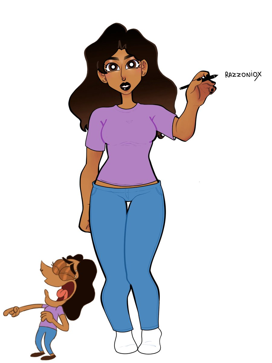 razzoniox's tweet photo. Desenhando artistas que eu gosto🖍️ 
@drey_arts_  

Amo as artes dela, o traço me lembra muito meu desenho favorito https://t.co/1culYwlFjG