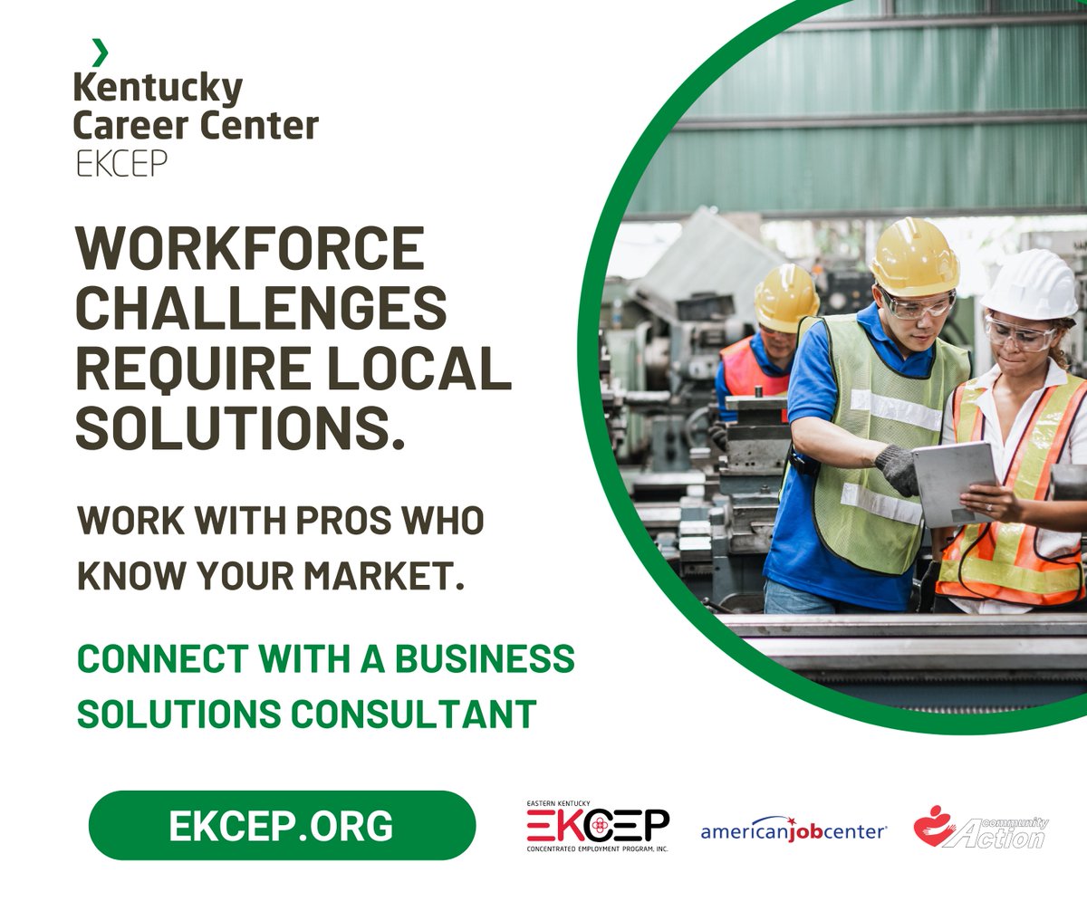 EKCEP's tweet photo. Struggling to find workers? EKCEP's Business Solutions team connects Eastern Kentucky employers with qualified candidates. Find your nearest center: https://t.co/fZJiSf9D6d. https://t.co/L1XKZRAEft