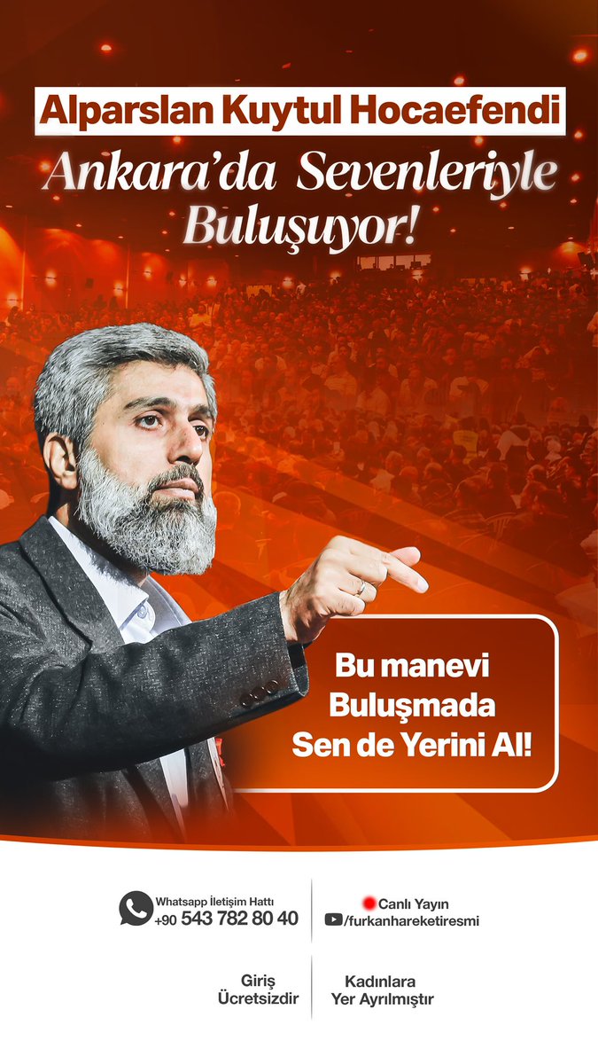 lammeliff_'s tweet photo. 📢
AlparslanHoca AnkarayaGeliyor
#FurkanKonferansları https://t.co/kE87SLBGzz