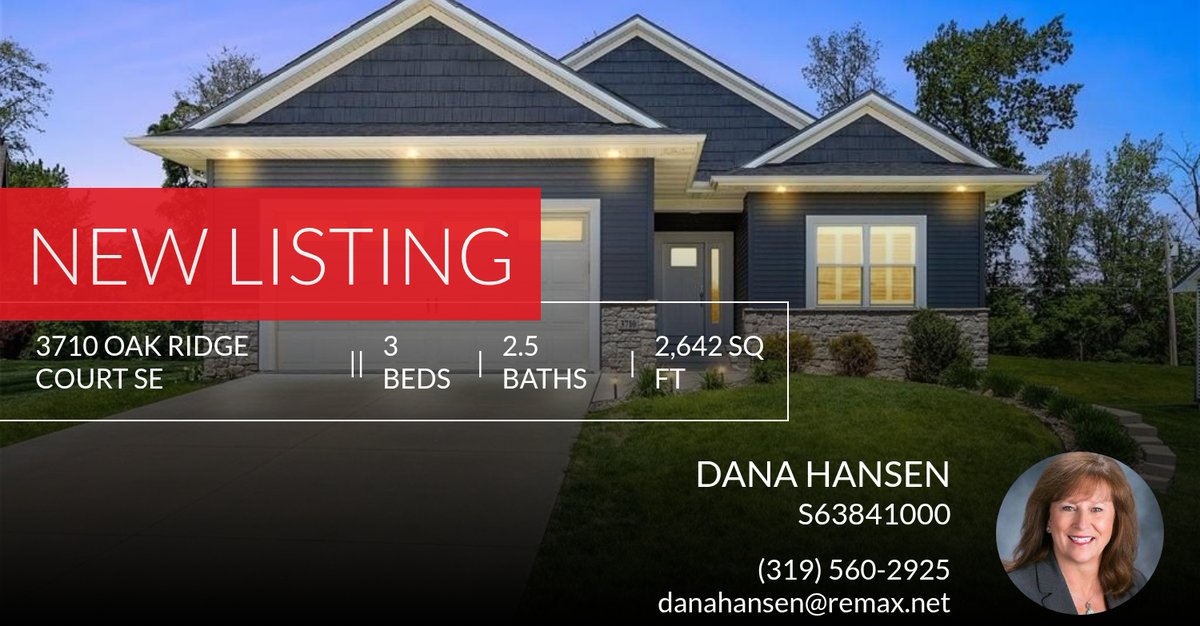 TheHansenTeam's tweet photo. 📍 New Listing 📍 Take a look at this fantastic new property that just hit the market located at 3710 Oak Ridge Court Se in Cedar Rapids. Reach out here or at (319) 560-2925 for more information

Dana Hansen
The Hansen Team
RE/MAX ... https://t.co/qRNfWaqrXh https://t.co/NYqjblJgEJ
