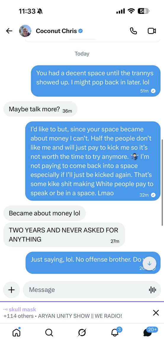 SquatchNoticer's tweet photo. I tried being nice to him and he posted a screen shot trying to make fun of me. Stupid little faggot retard. No house, no car,  no career, he’s literally a bum. 🤣 https://t.co/vMeX9eeiUI