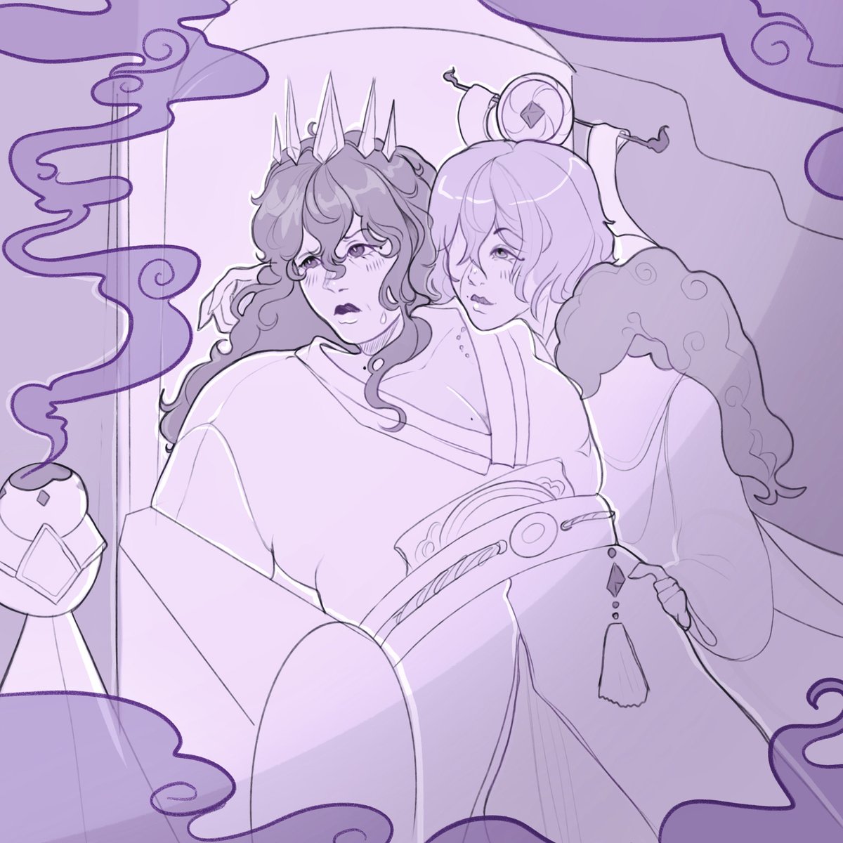 stranded_cosmos's tweet photo. #asa4all #akeshu affocacao akeshu requested by @corvidie this prompt was made for me. Thank you for dropping this in my lap I love this evil vizier and his haggard king https://t.co/q5196tmzk6