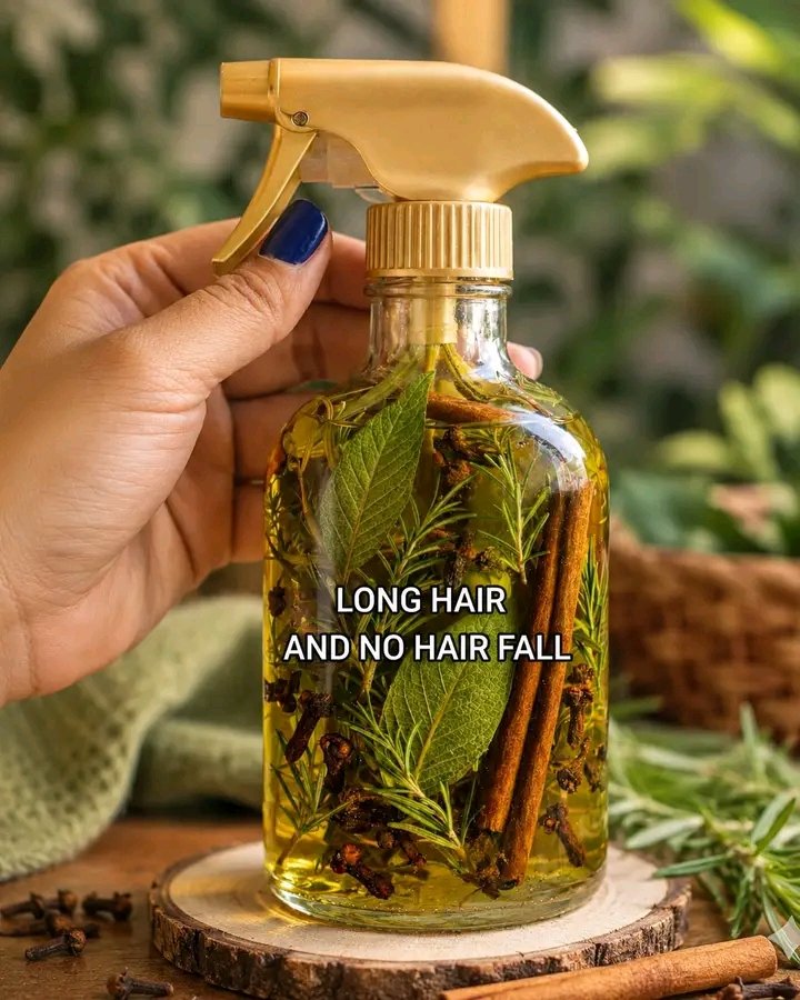 Herboria1's tweet photo. THE NATURAL SECRET TO LONG, STRONG, AND FAT-RESISTANT HAIR!

🌿 Homemade Strengthening Recipe:
✅ 2 cinnamon sticks
✅ 1 handful of cloves
✅ Fresh rosemary
✅ Fresh sage
✅ Fill a jar with oil (olive or coconut oil will work)

✨ Let it sit for several days and apply it to your scalp with gentle massages.