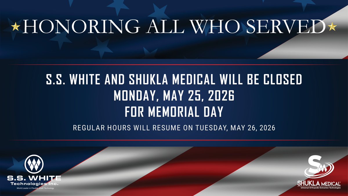 ShuklaMedical's tweet photo. We pay tribute to the brave men and women who made the ultimate sacrifice while serving in the United States military. ❤️🩶💙
 #aerospace #automotive #medical #manufacturing #SSWhite #ShuklaMedical https://t.co/a46sCxvLv9
