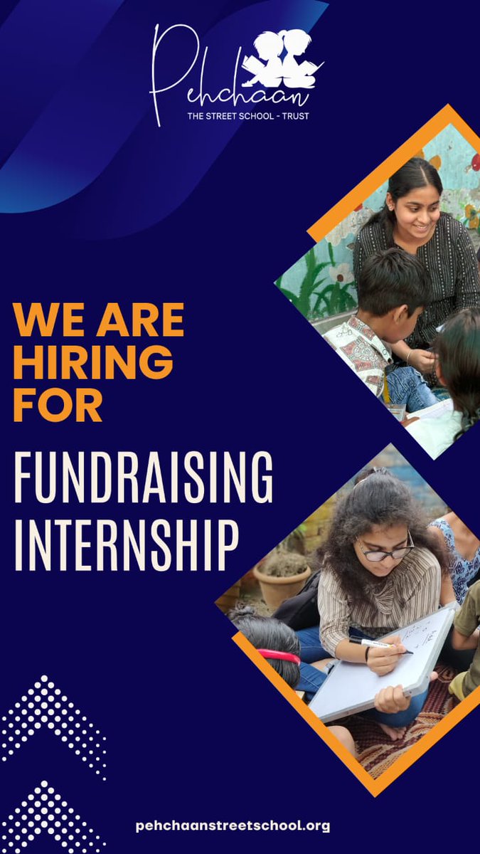 Tilotma7's tweet photo. We’re Hiring: Fundraising Interns

Help turn support into opportunity with @Pehchaan_School

📜 Certificate + 📄 Letter of Recommendation

Apply: https://t.co/3NdmubJVpO

#Fundraising #Internship #Hiring https://t.co/HTZtLb2PsQ