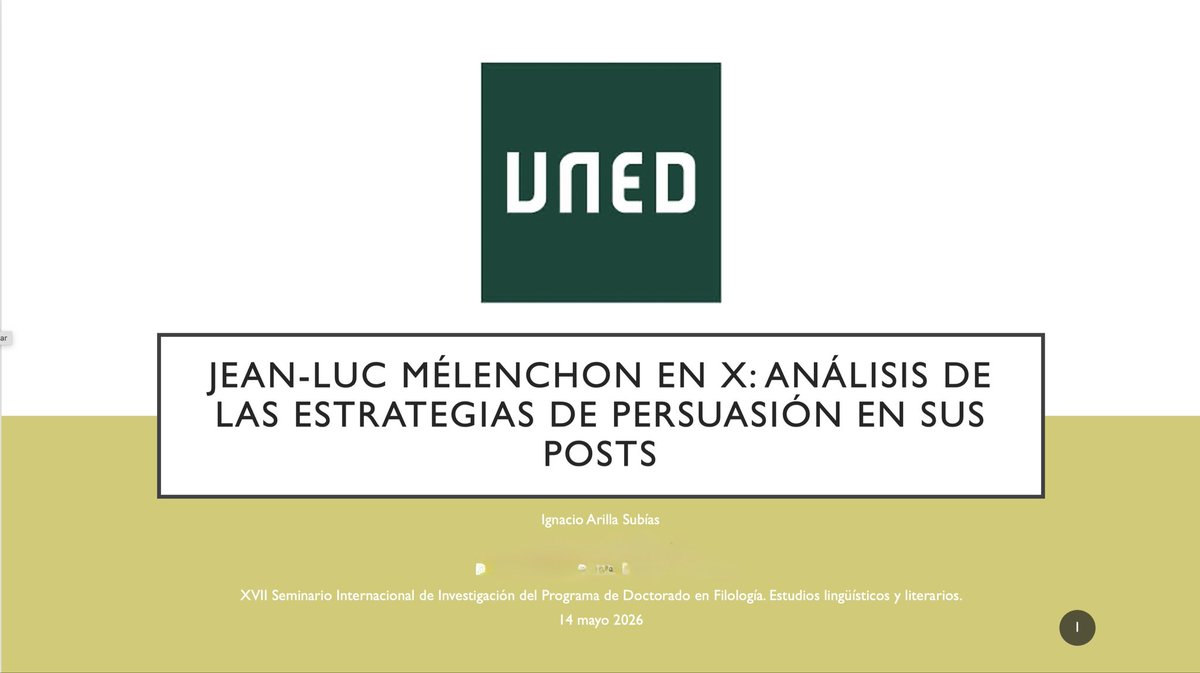 ignacioarilla's tweet photo. Hoy he presentado una pequeña parte de la tesis en el XVII Seminario Internacional de Investigación del Programa de Doctorado en Filología😀 https://t.co/PFHsYcxlMu