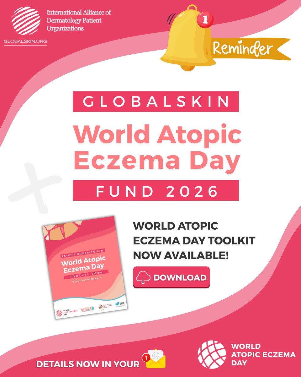 IADPO's tweet photo. 💡 Reminder: Applications for the 2026 World Atopic Eczema Day Fund close May 28 at 11:59 PM ET!

💰 Grants of up to $2,200 CAD available for WAED initiatives, including the NEW Advocating to Policymakers category.

📢 Toolkit now available. Funding is limited — apply now! https://t.co/W1oQBUJScw
