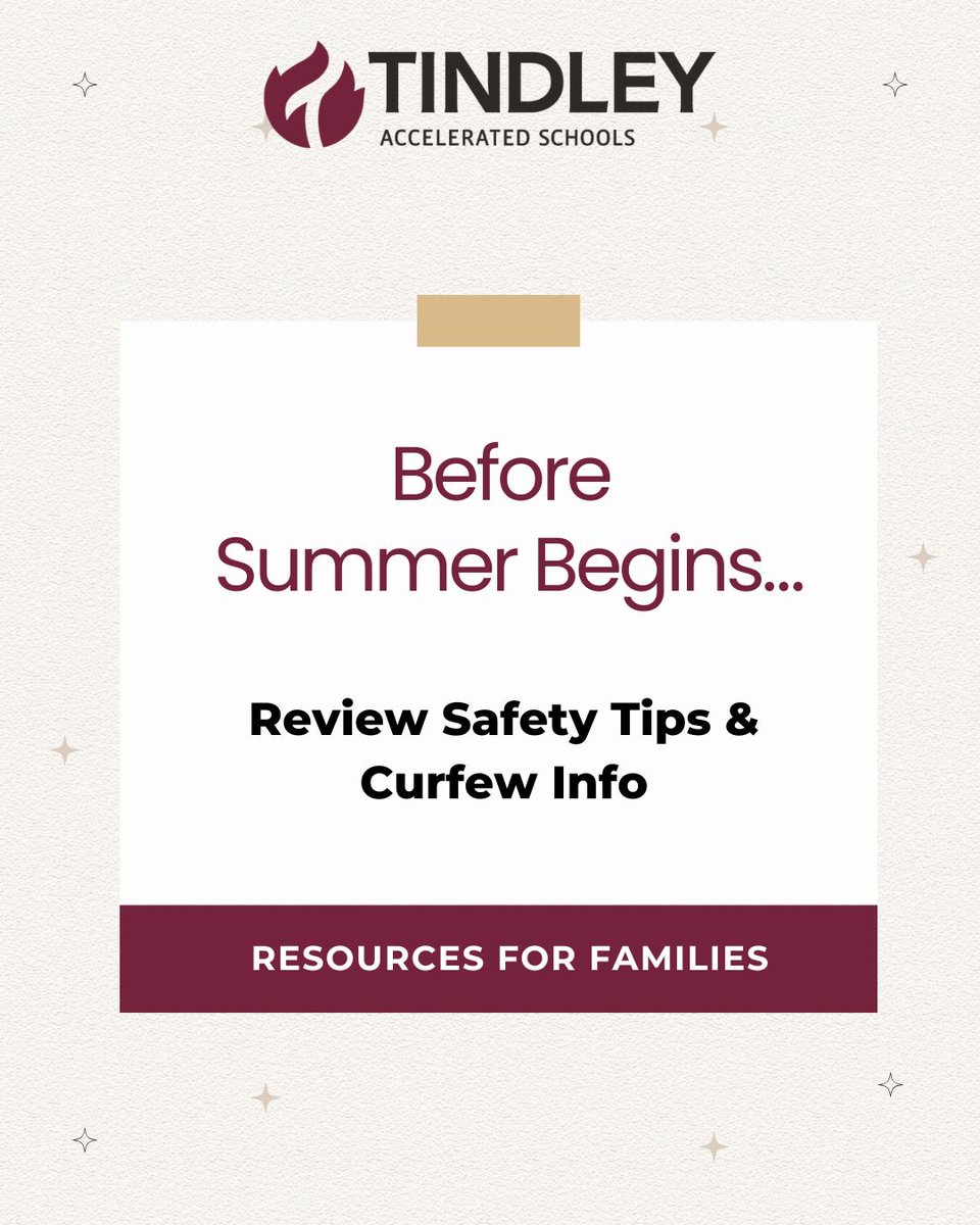 tindleysummit's tweet photo. 📣 Summer Safety Update
We’re sharing resources from IMPD, including a message for students and a letter for families on curfew guidelines and staying safe this summer.
📄 Read more: https://t.co/LgN5W27Its 
#TindleyProud #StudentSafety #CommunityFirst https://t.co/w7UN7hxJW8