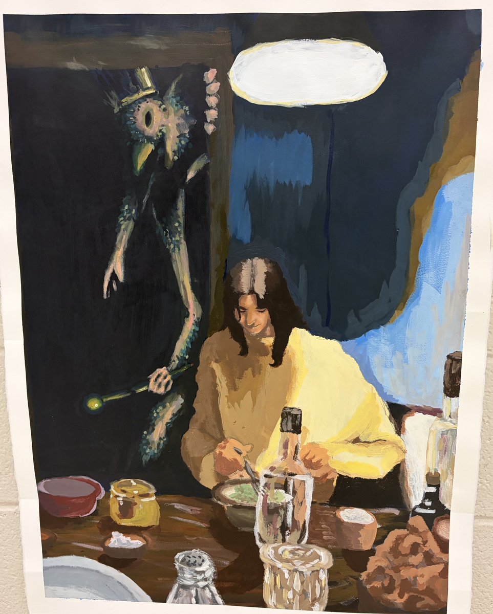 BrickerRoom's tweet photo. Drawing and Painting III/Advanced Portfolio Development large pieces based on “Mining Children’s Literature” are straight 🔥🔥🔥🔥! (2/3) https://t.co/kH0fNq45bb