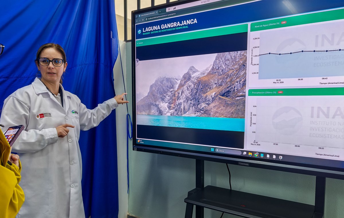 MinamPeru's tweet photo. En la actividad también participó el presidente ejecutivo del #INAIGEM, Hernando Tavera. Con información científica y monitoreo permanente, el Perú avanza en acciones que contribuyen a salvaguardar vidas, infraestructura y recursos hídricos esenciales para las futuras generaciones. #CENMGEM