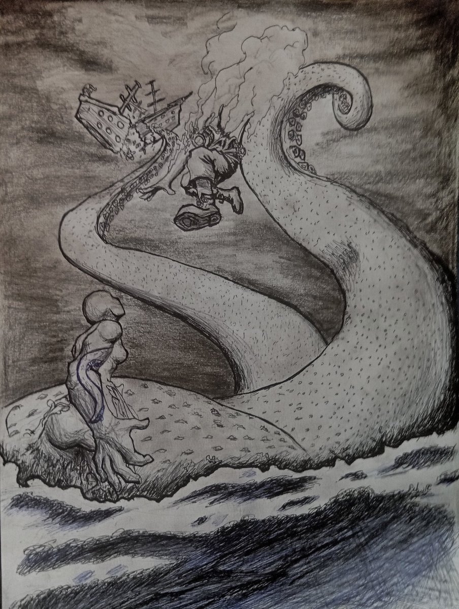 Redwine_Designs's tweet photo. Pushing my limitspen, pencils, markers and everything in between 
#art #anime #comic #sea #monster https://t.co/VtFX8pyOPR