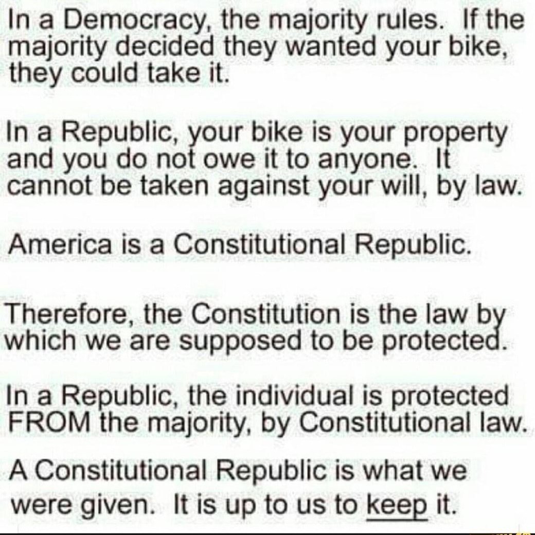 JeanGardenLuv's tweet photo. @BreitbartNews We're not a democracy, @PramilaJayapal , we're a Constitutional Republic. 
I refuse to turn the volume on to consider your side of an argument when you can't get basic governmental facts  concerning the structure of our system correct. https://t.co/KneTyRzz6L