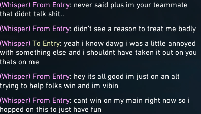 _ZangetsuVAL's tweet photo. I got into a game on pearl and this reyna was being super positive but for some odd reason i chose to be hateful and be a dickhead to him after the game. I deeply regretted it and apologized to him and im glad he forgave me but I will do better to not be hateful anymore. https://t.co/MdA0r2Lns1