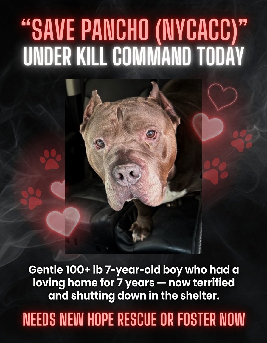 Jazzstew34's tweet photo. ๐พ๐จ URGENT โ Pancho (NYCACC) is Under Kill Command TODAY. Pancho needs a calm New Hope rescue or foster NOW before itโs too late! โค๏ธ
DM @notthesameone2 immediately if you can help him.
#NYCACC #NewHopePartners #SavePancho #UnderKillCommand #FosterNeeded https://t.co/HzKWsmcjGA