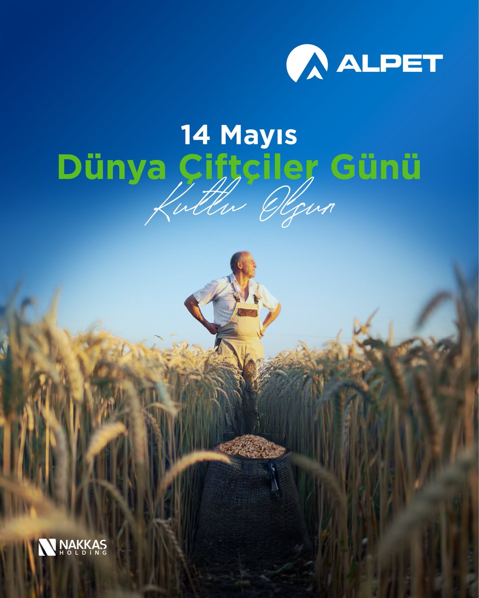 AlpetTurkiye's tweet photo. Toprağa bırakılan her emek, yarına umut olur. 🌾
Alın teriyle üreten tüm çiftçilerimizin 14 Mayıs Dünya Çiftçiler Günü kutlu olsun.

#Alpet #DünyaÇiftçilerGünü #14Mayıs https://t.co/5CvVdQTHXx
