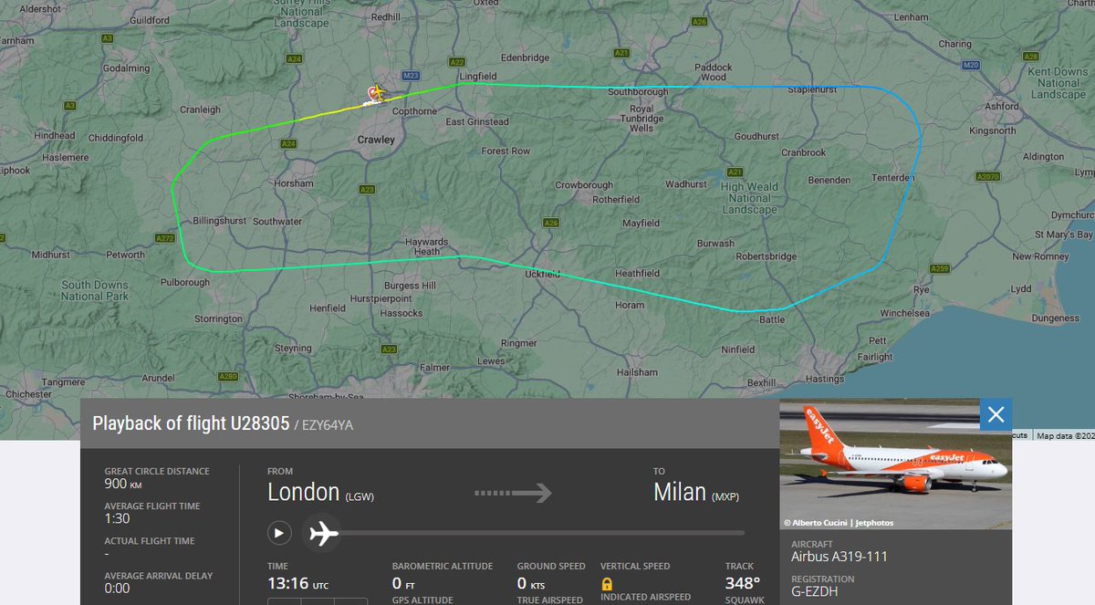 EasyJet flight U28305 was struck by lightning this afternoon after