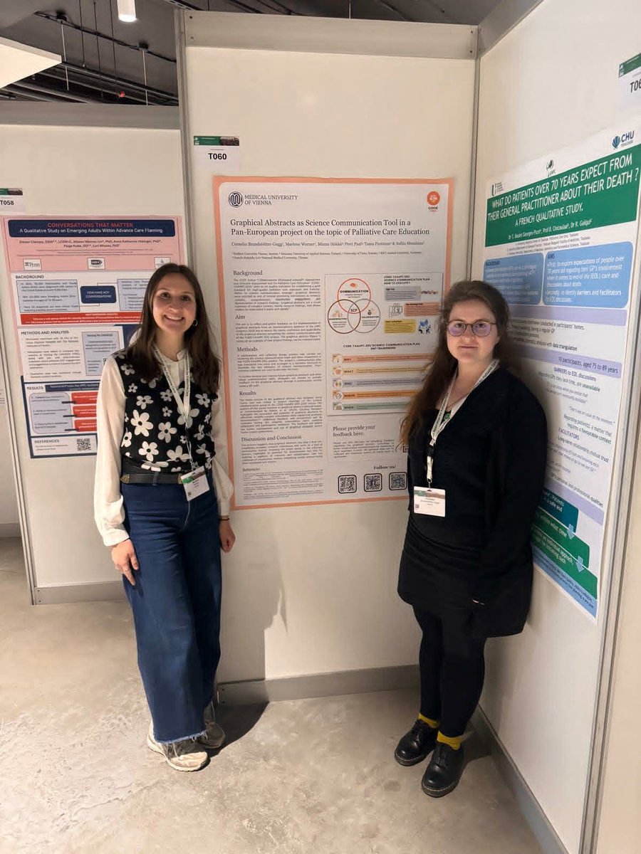 CODEYAA's tweet photo. 🌍✨ Many members of the CODE-YAA@PC-EDU project community are proudly participating in the 20th EAPC World Congress in Prague!

📸 See you at the congress — and don’t forget to stop by our booth! #costCODEYAA #PalliativeCare #EAPC2026 #COSTAction #PalliativecareEducation https://t.co/h6xwtDpdJk