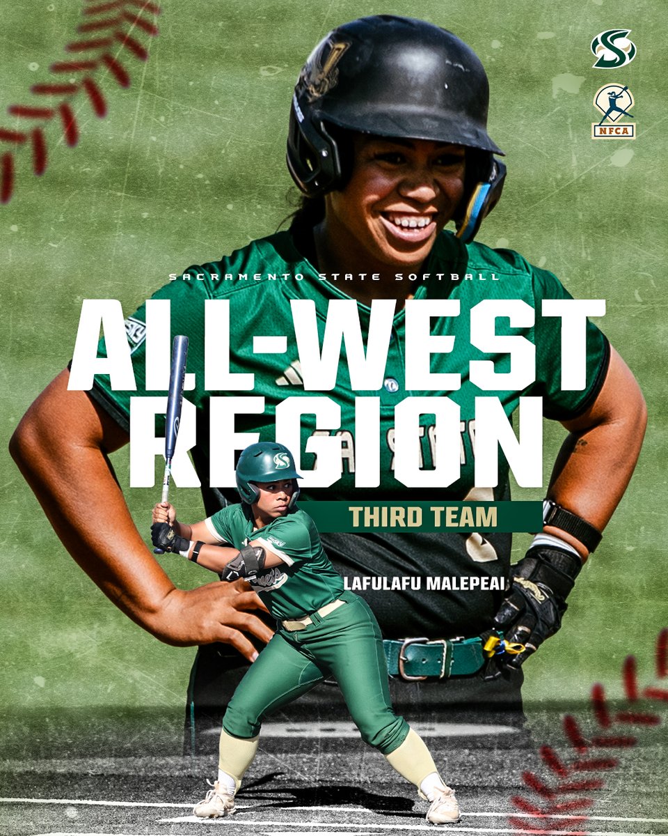 SacStSoftball's tweet photo. Congratulations Lafulafu Malepeai who was named third team all-West Region‼️

• Big Sky Player of the Year
• Hit .401 with 35 walks, 16 homers, 51 RBIs
• .772 slg%, .510 ob%
• Led Big Sky in walks, slg%, ops (1.282)
• Career .393 avg, .492 ob%

https://t.co/juFnA8vxuj https://t.co/5qZThl41KH