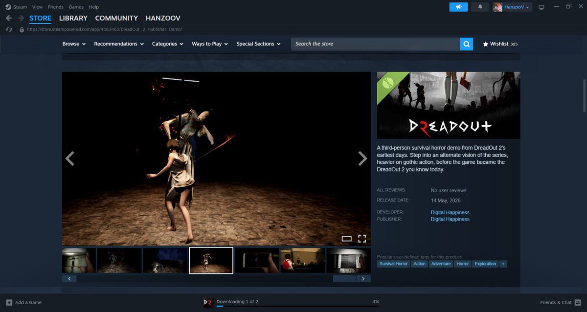 Hanzoovv's tweet photo. Digital Happiness, the developer behind DreadOut, has just released a demo for a different version of DreadOut 2. According to the Steam page, the demo was released on May 14. https://t.co/g4DVxPSMrq