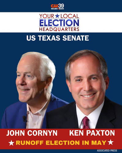 Jet2416Reloaded's tweet photo. Texas Needs Ken Paxton,
NOT RINO John Cornyn.
Texas Senate Primary Run-off is May 26, 2026.
Early Voting is Mon. 5/18 - Fri. 5/22. https://t.co/UaJRhhnho3