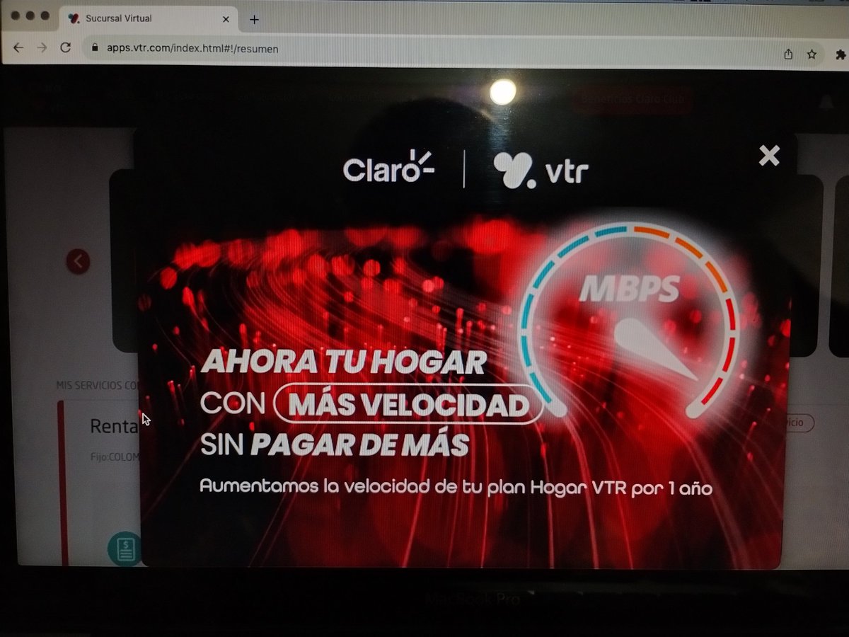 i_kid's tweet photo. 4 meses ya, que tengo ese aviso en sucursal virtual...
El beneficio NO existe. Es un engaño.
Es solo una gran mentira de .@VTRChile .@VTRsoporte 
4 meses de puro tramite para confirmar que es un ENGAÑO!
.@SERNAC https://t.co/LDdGYx9FQT