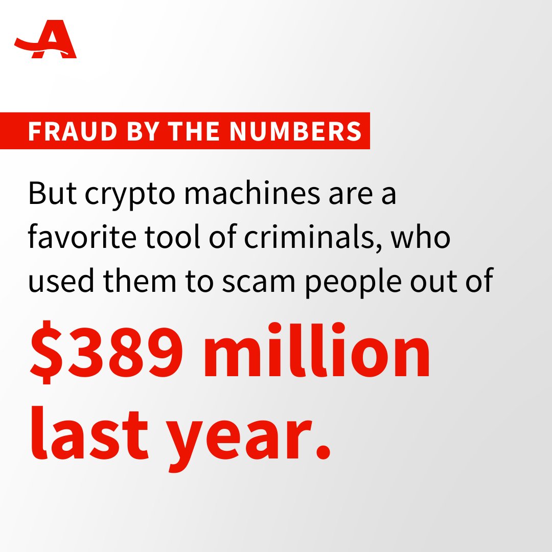 AARPVT's tweet photo. Cryptocurrency kiosks were used in scams that led to more than $389 million in reported losses in 2025. That's why AARP Vermont is advocating to ban crypto kiosks in our state. The good news? Today the Vermont House voted in favor of the ban 👏✅. Now on to the Senate! #vtpoli https://t.co/YjlwiFLo7f