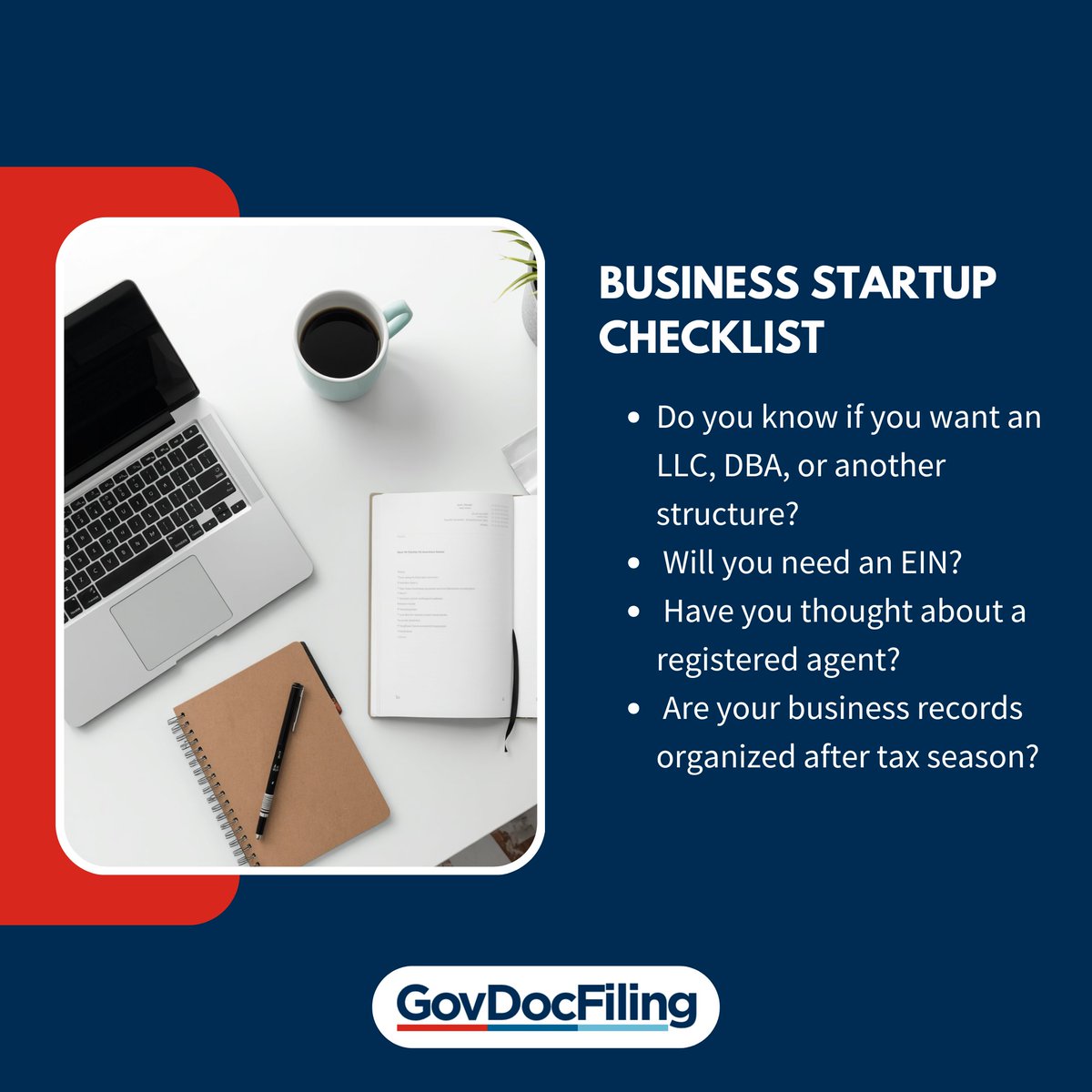 GovDocFiling's tweet photo. As we roll into Summer,  it's a good time to get clear on your business basics. Before your idea gets busier, take a moment to check the foundation of your business with a Business Startup Checklist. 

#SmallBusinessAdmin #FounderChecklist  #BusinessRecords #GovDocFiling https://t.co/bYb3NAZHzj