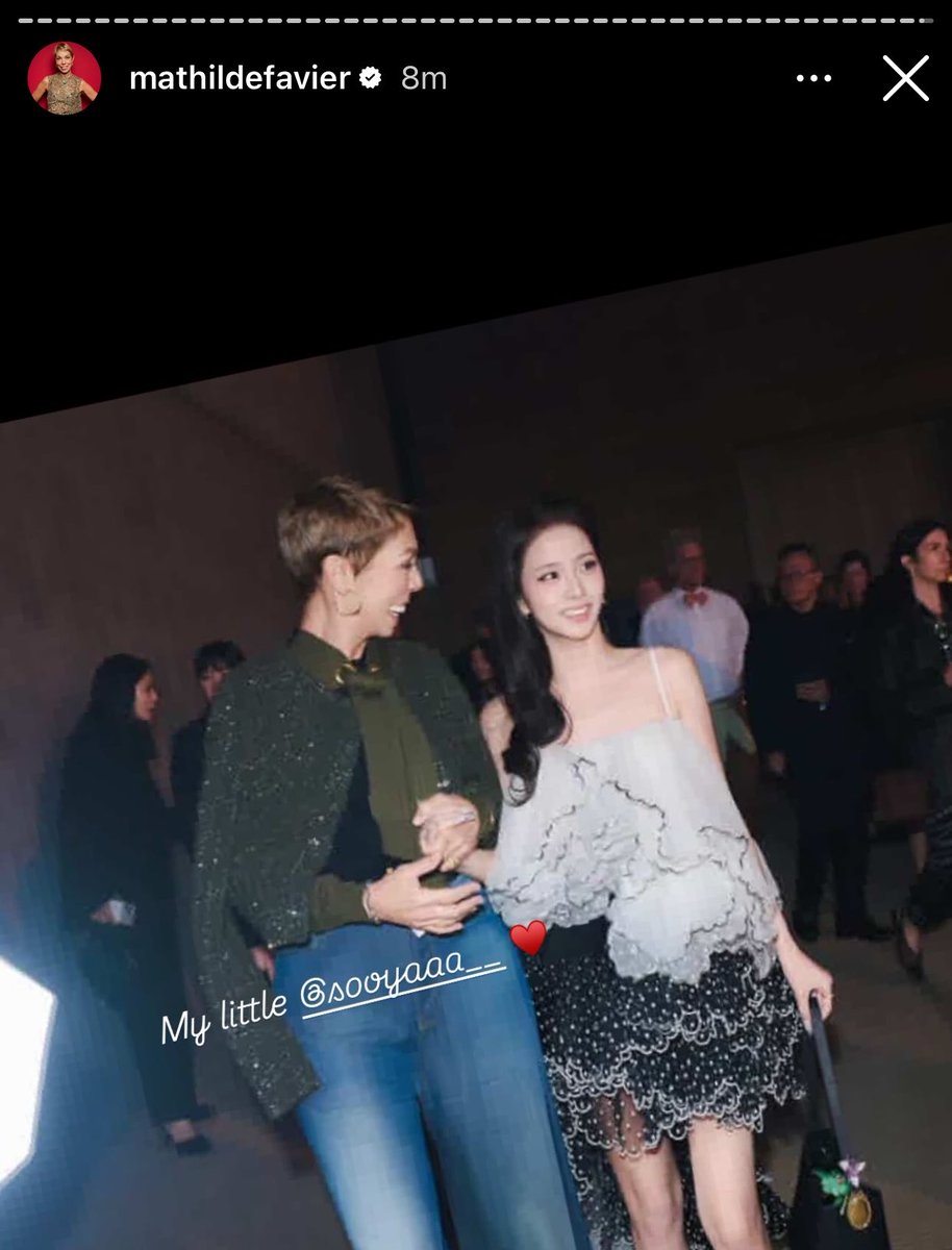JisooDiorMuse's tweet photo. Mathilde IG story with JISOO

“My little @.sooyaaa__ ❤️”

Dior family really babying jisoo😭 https://t.co/3EyCPtFcNU