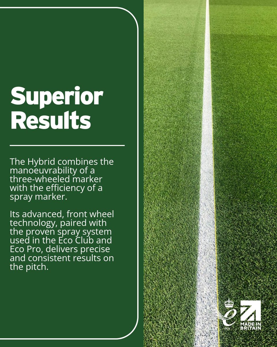 PitchmarkLtd's tweet photo. With sports turf professionals in mind, the Hybrid™ was designed for use on all stadia pitches, showcasing the very best in British design, craftsmanship, and materials. Its advanced features make it the number one line-marking machine on the market.

#pitchmark #hybrid https://t.co/iIN5rRXHUe