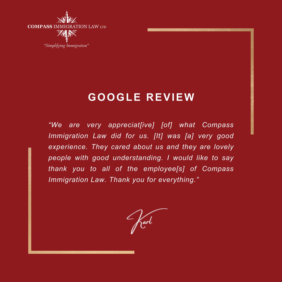 CompassImmLaw_'s tweet photo. Client testimonial for our Compass Team.
-
📃(client intake form) - https://t.co/k6TFxfTk0T
📞 - 01204 531 535
📧 - info@compasslaw.org.uk
-
Compass Immigration Law Ltd:
“Simplifying immigration.” https://t.co/7o3Sdds3Iv