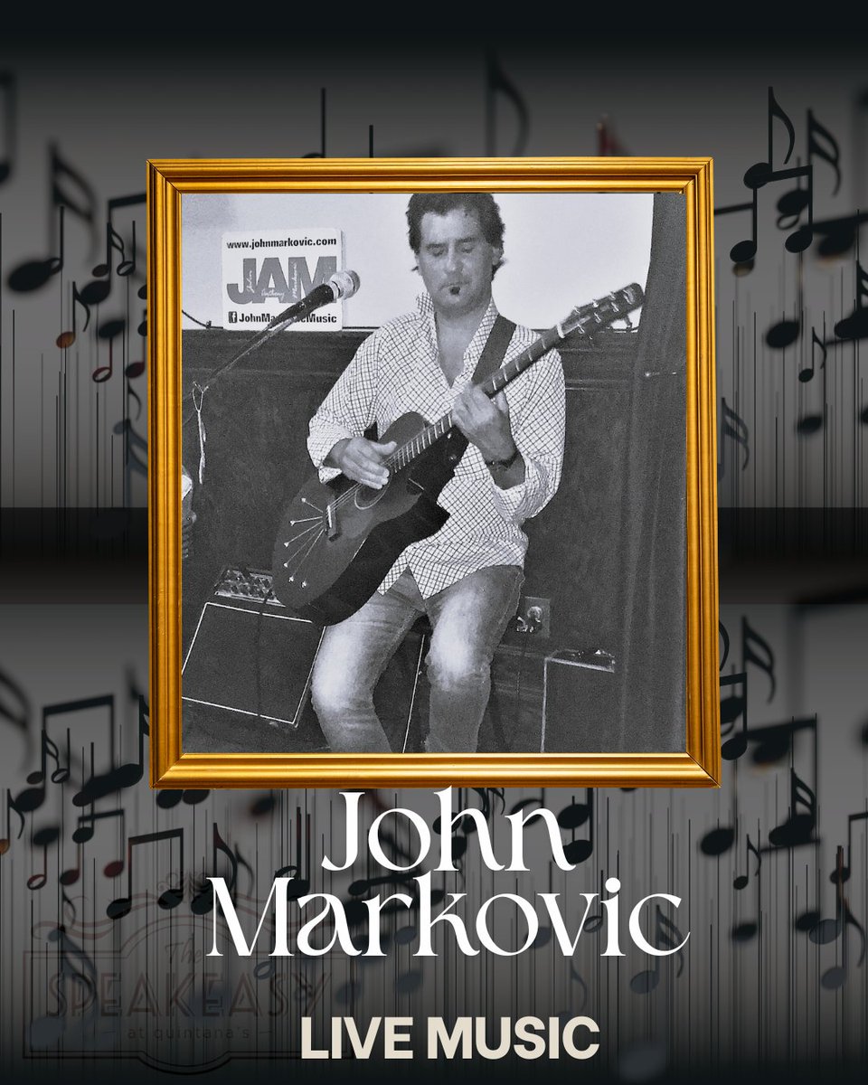 QBDS's tweet photo. John Markovic live music 7-9pm. Come early or stay late. Open 3pm-midnight. #Speakeasy #Music #BehindTheBookcase #Quintanas #Clehts #Cocktails #Mocktails #CocktailBar #Bourbon #QBDS https://t.co/g1Iay7kIRU