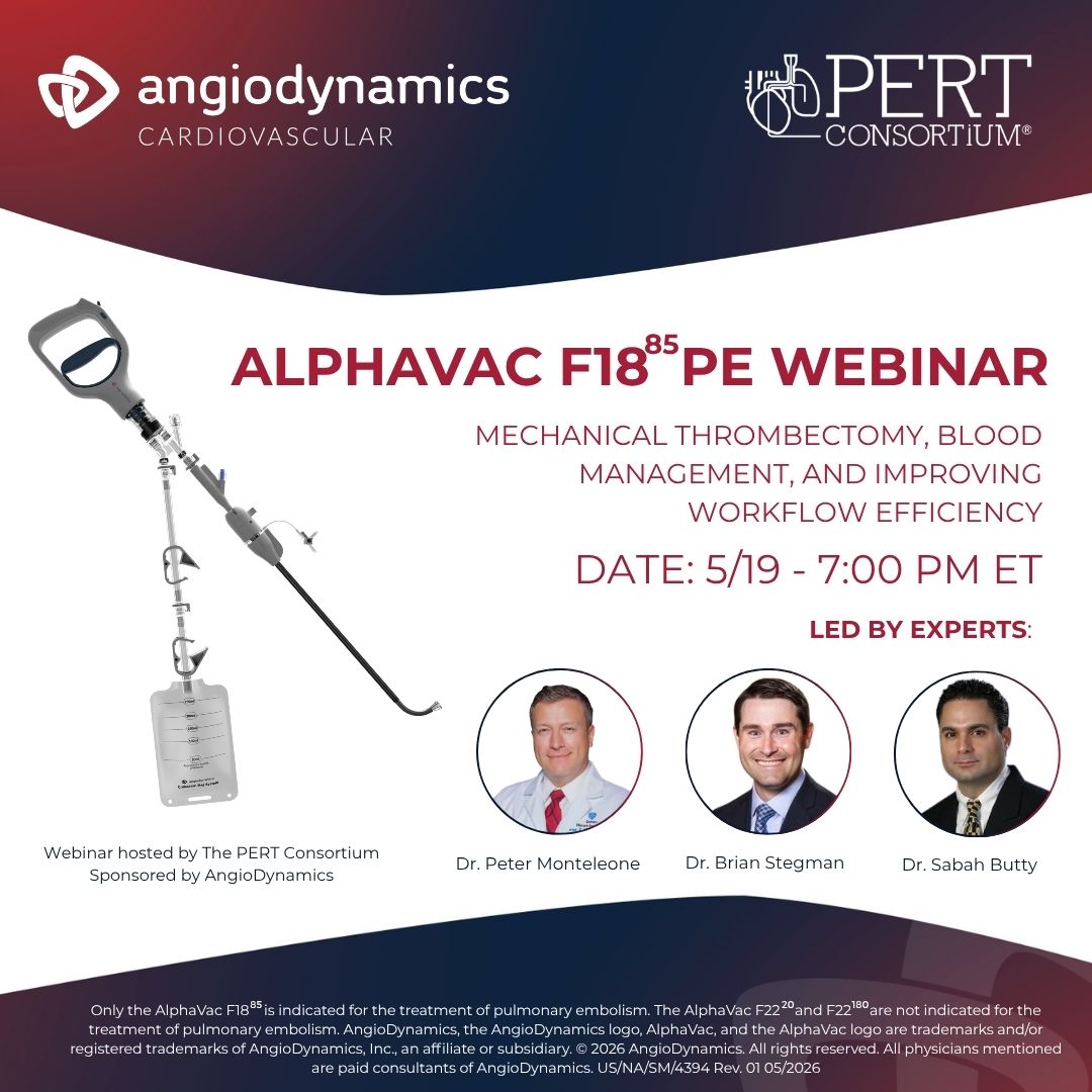 AngioDynamicsCV's tweet photo. Don’t miss our upcoming webinar with the PERT Consortium: May 19th at 7:00 PM ET. 

Led by esteemed physicians: Dr. Peter Monteleone, Dr. Brian Stegman, and Dr. Sabah Butty.

Register here: https://t.co/hIKBF1N71A

Risk info: https://t.co/0Dn7g75Fnl https://t.co/bz7NPKriF5