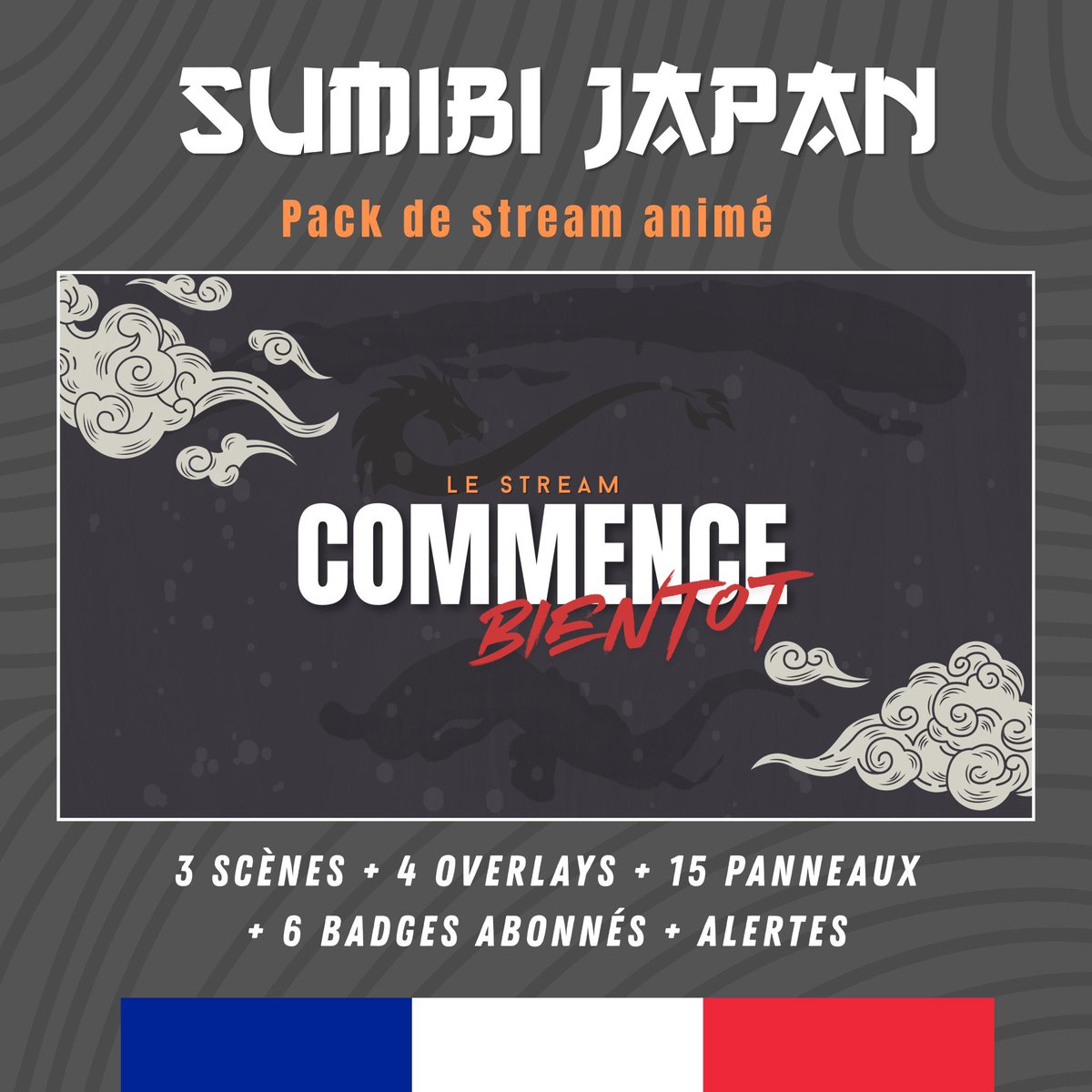 Seinzu_96's tweet photo. Salut tout l'monde ! 
Je viens de finir mon premier pack de stream et j'aimais avoir votre avis 

Le pack contient : 
_ 4 Scènes animées 
_ Overlays &amp; Alertes 
_ 15 Panels &amp; 
_ 6 Badges abonnés

Vous en pensez quoi ? A combien vous estimeriez le prix d'un pack comme celui-ci ? 👇 https://t.co/qrbCF2lAI1