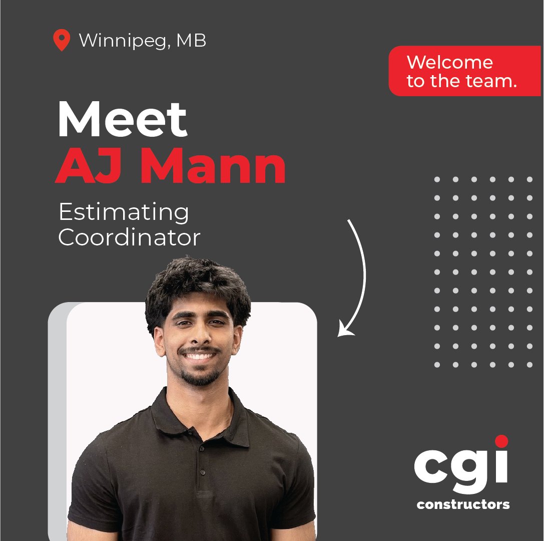 CgiConstructors's tweet photo. We’re excited to welcome Amitoj Mann to our Winnipeg office as our newest Estimating Coordinator Co-op Student! 

Welcome to the team, Amitoj!

#CGIConstructors #FutureBuilders https://t.co/WpQ3SWa4Pk