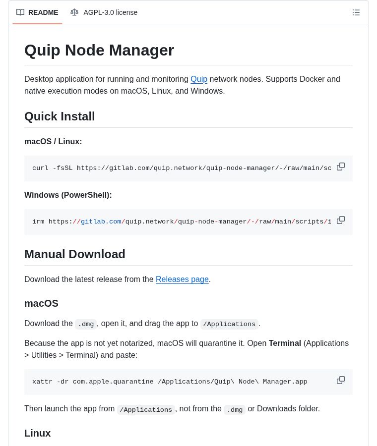 Run your own network node locally with Quip Node Manager. 🔐 No complex ...