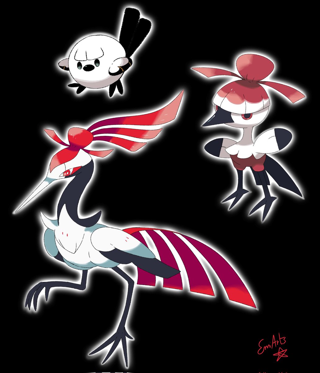 EmiArtsss25's tweet photo. Made my own regional bird line!

#Pokémon #fakemon #pokemonㅤㅤ #pokémonwindsandwaves #digitalart https://t.co/gDa38CoITI