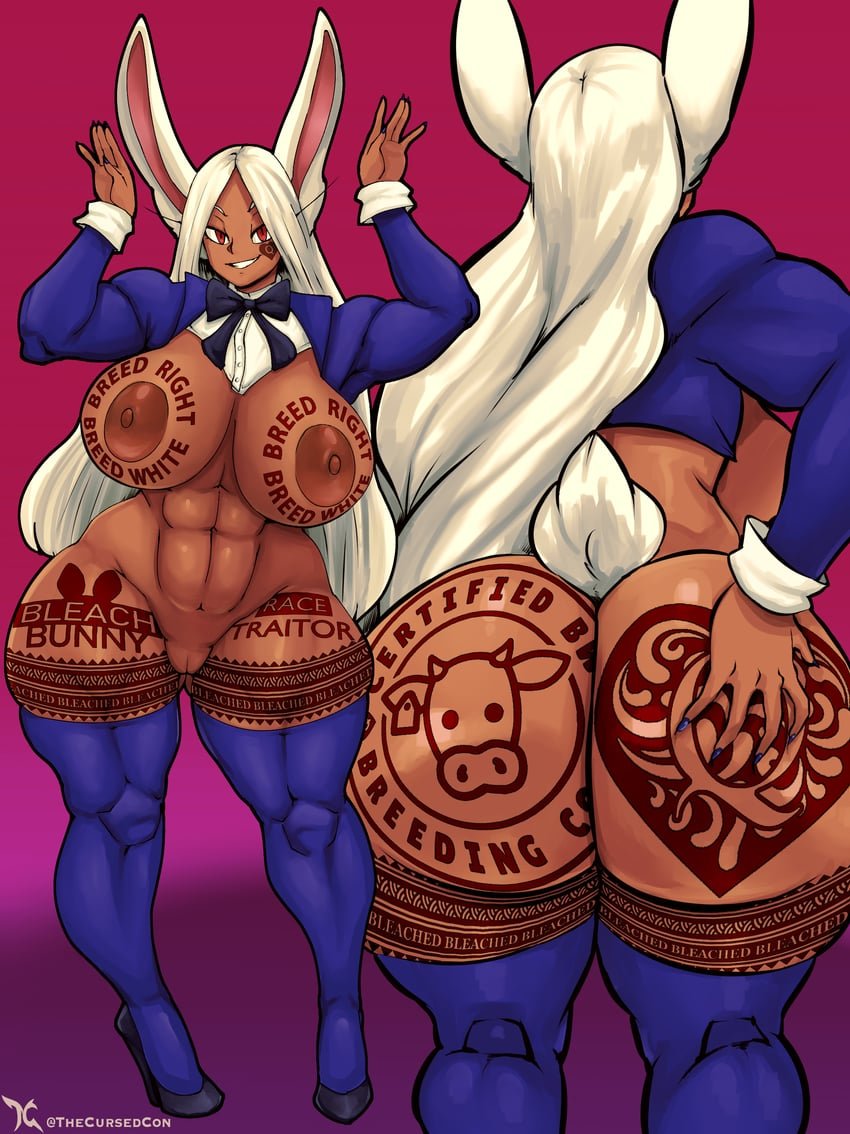 GoodWhorening's tweet photo. I guess it's a little hard to hide after getting this face tattoo... huh~?

thats right.... I breed WHITE now~

The No. 5 Bunny Hero has become the No. 1 White Cocksucker~

#Miruko #NSFW https://t.co/HzHt35kpVq