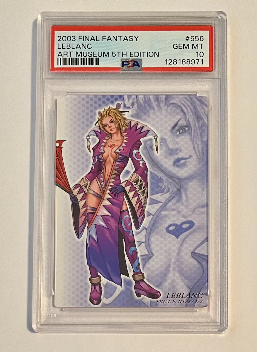camartsbiz's tweet photo. 2003 Final Fantasy X-2 Art Museum Leblanc 5th Edition #556 GEM MT (PSA 10)

$750,500

POP 1 / Population 1

https://t.co/4O0CVW378z https://t.co/5X8K3xRPHv