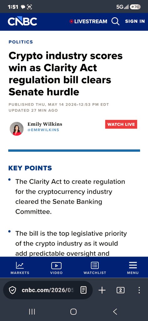 Natep717's tweet photo. 📣BREAKING ⚠️ #CryptoNews 💯
The clarity act has passed and #Crypto is up this is GREAT news for #BTC &amp; the crypto markets follow me for more stock and crypto news predictions and T.A. 🙏📈 https://t.co/kB594cnrwC